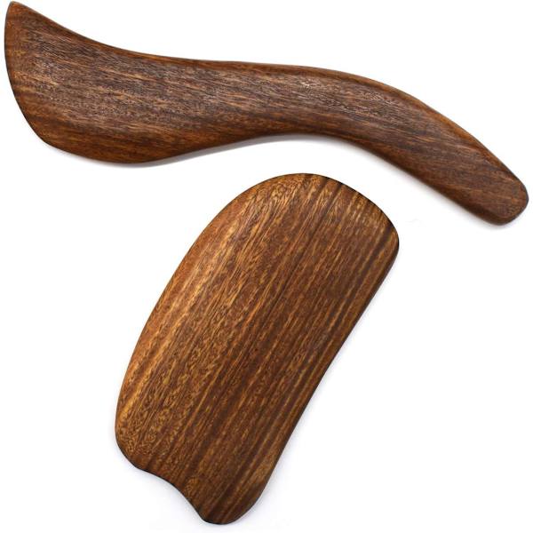 2 st Trä Gua Sha Skrapningsmassageverktygssats Sandelträ Gua Sha Bräda Akupunkturpunktsmassagerare