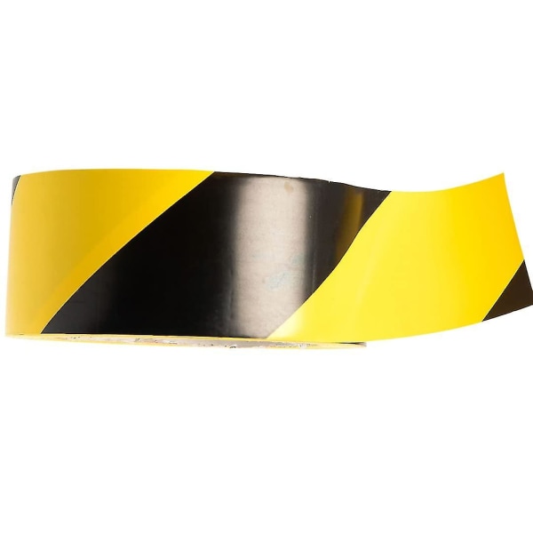 Varoitusteippi, musta ja keltainen, 50 mm (2") x 33 m, vahva liima varoitus-/varoitusteippi, lattian merkintäteippi, 1 rulla