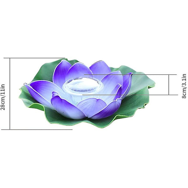 Flytande Solcellslampa för Pool Lotus Ljus Vattentät Led Blomma Trädgård Solcellslykta Lampa Lotusblomma Lotus Solcellslampa Flytande Utomhus Trädgård L