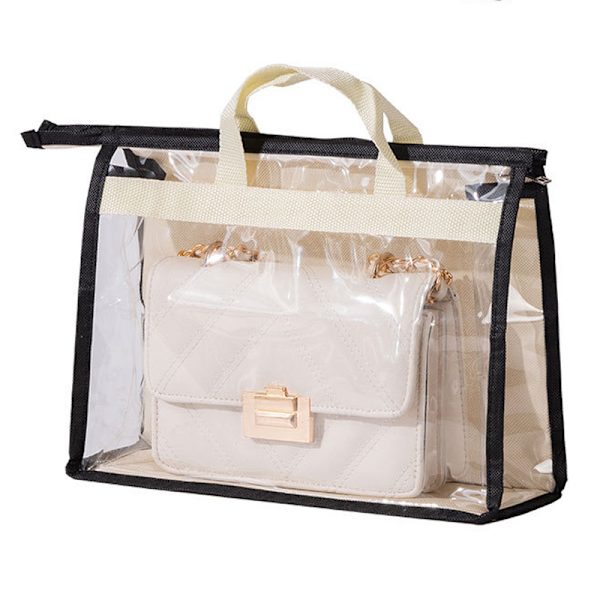 Andningsbar dammskyddsbag, lufttät garderobsbag, skyddande förvaringsbag, transparent hängande bag, lufttät förvaringsbag, förvaringsbag, beige stor