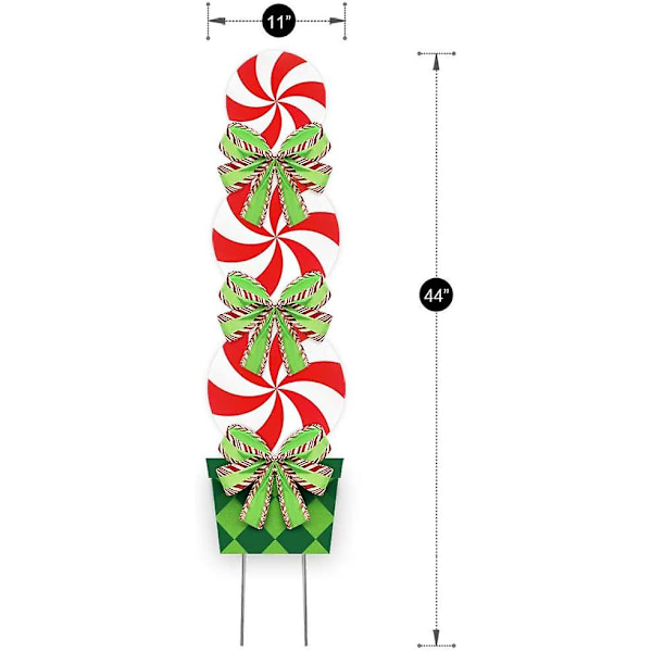 Julklappsdekorationer för utomhus - 44 tum pepparkaksjulgrändspeglar - Jättelik semesterdekorationsskyltar för hemmet, gräsmattan, gångvägen, Candyland-tema