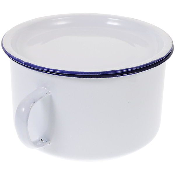 Handtagad Skål Soppa Skål Instant Nudel Skål Retro Emalj Ramen Skål Mat Servering Skål Vit 16X16X10CM White 16X16X10CM