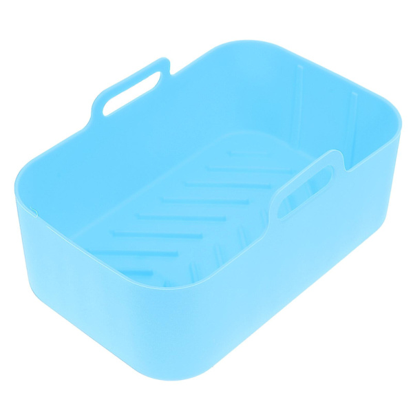Luftfrityrkurv Silikon Luftfrityrpanne Luftfrityrforing Luftfrityr Bakeplate For Erstatning Blå 20X13X7 Blue 20X13X7CM