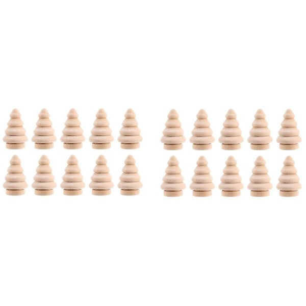 Blanke DIY Træ Juletræ Peg Dukker Party Kage Toppers Pakke med 20