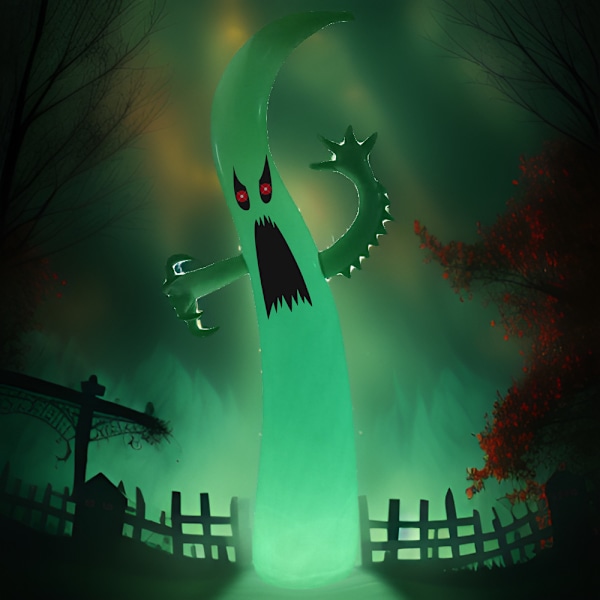 9,7FT Ilmapallohaamuvalot, Puhallettavat Halloween-koristeet Luurankohaamu Halloween-valot Punaiset Silmät Sisä- ja Ulkokäyttöön