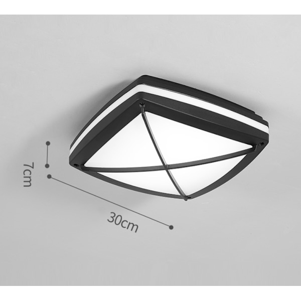 Vandafvisende LED Loftlampe, LED Loftlampe IP65 til Stue, Badeværelse, Kontor, Udendørs Veranda og Mere (30w + Hvidt Lys B)