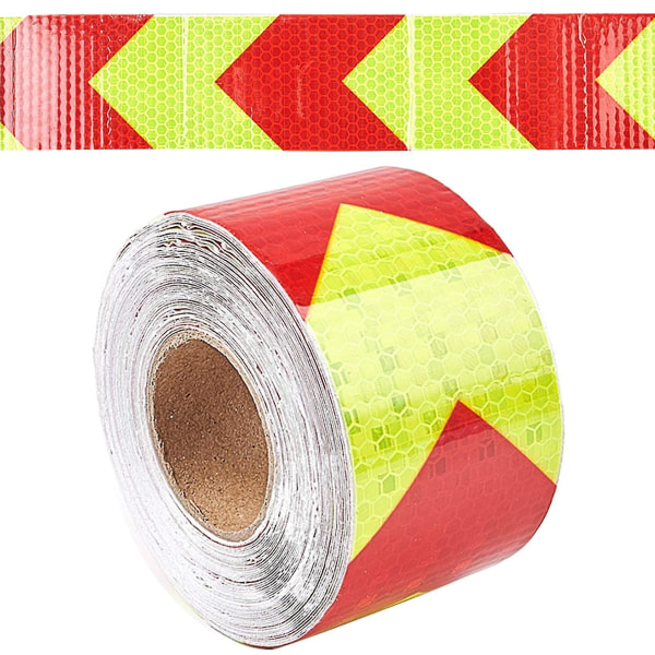 2\" X 33ft Reflextejp för Varningsmarkering Röd Gul Hög Intensitet Vattentät Reflextejp Säkerhetstejp Markeringsremsa för Släpvagn
