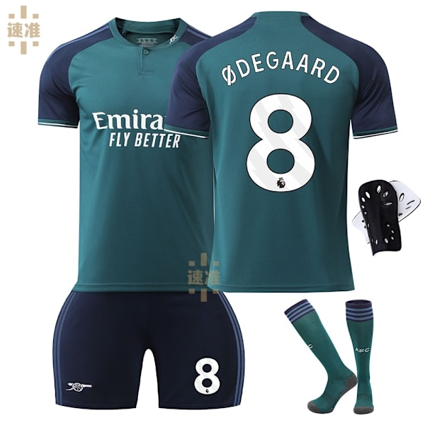 23-24 Arsenal udebanetrøje fodboldsæt 7 Saka 8 Odegaard 9 Jesus 11 Martinelli trøje Uden sokker størrelse 8 Uden sokker størrelse 8 XS_RY