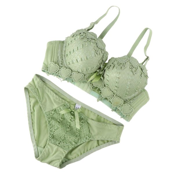 Blonderi Sæt Sexy Bh Push Up Bh Underbukser Bh Og Trusser Til Kvinder Damer (grøn, 80b)Grøn8 Green 80B