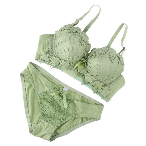 Spetsunderkläder Set Sexig BH Push Up BH Underkläder BH Och Trosor För Kvinnor Dam (grön, 80b)Green8 Green 80B
