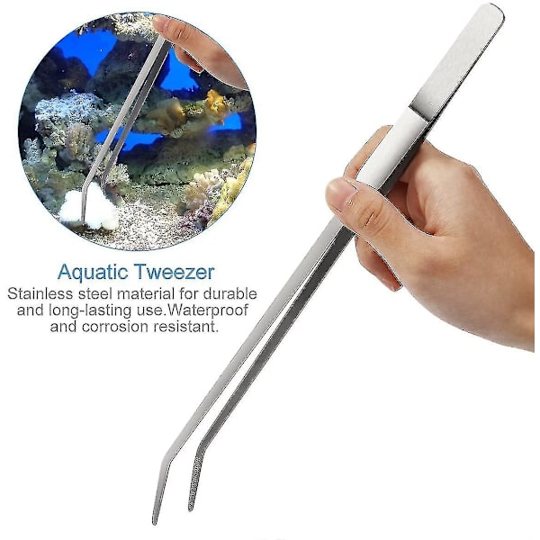 Akvarie Aquascaping Kit 5 i 1 Rustfrit Stål Akvarietank Vandplante Værktøjssæt Tang Saks Spatel