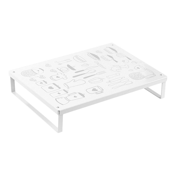 Hjemmelagringsstativ Mikrobølgeovn Hylle Kjøkken Skap Stativ Krydderflaske Stativ Hvit 40 * 30 * 3cm White 40*30*3cm