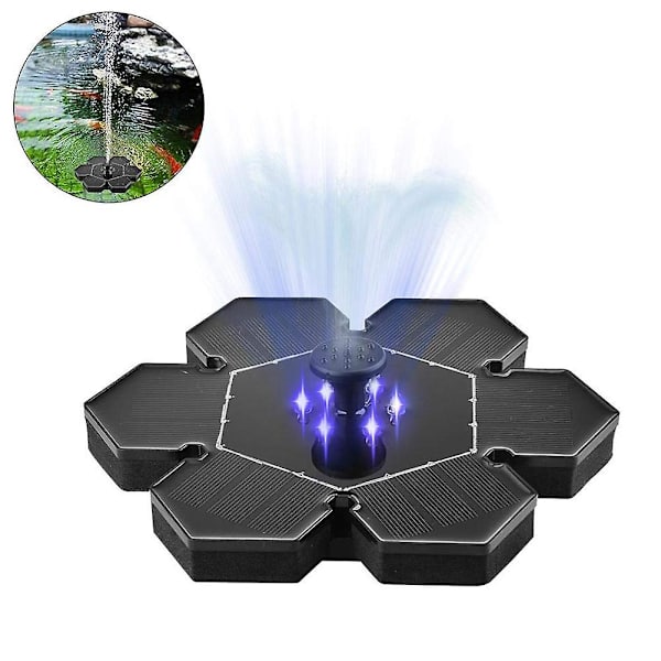 2,4 W Aurinkoenergialla Toimiva Suihkulähde Pumppu Linnunpesälle LED-Valaistuksella Aurinkopaneelipaketti Vedenpumppu Sisäänrakennetulla Litium-Akulla Kannettava Sukellus Itsenäinen Veden Pumppu