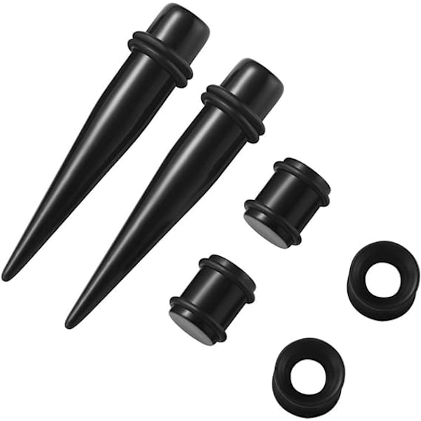 50 Dele Sæt Akryl Øre Strækning Kit Tapers Plugs Silikon Tunneler Måler Expander Smykker