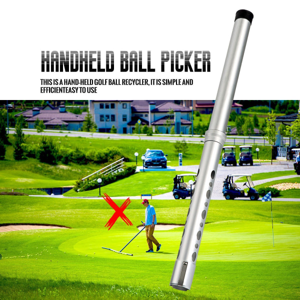 Golfballhentere, golfballplukker av aluminiumsrør, slitesterk og avtakbar golfballoppsamler for vann og busker