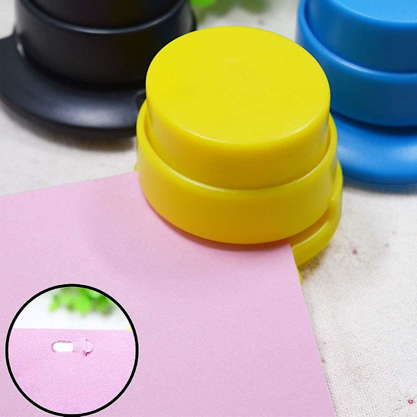 Mini Häftapparat Häftfri Bärbar Nålfri Häftapparat Säker Bindning Binder Studentpapper För Kontor Hem Dagligt Bruk (3 st)