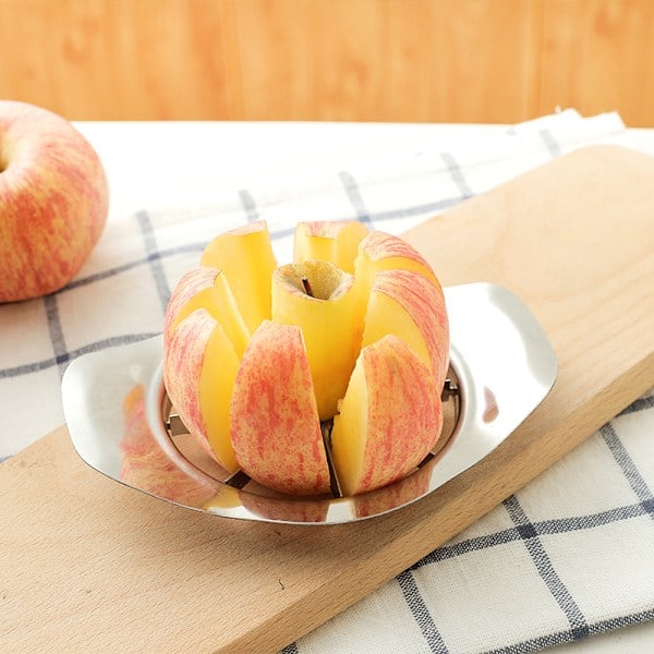 /Ryi/ Frugtdeler, skærer, kernefjerner, med 8 blade til æble, pære, appelsin, tomat, kartoffel, citron