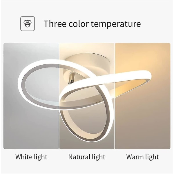 LED Taklampe, 12W Akryl Taklampe, Dimbar Taklampe 3000K/4000K/6000K For Soverom Kjøkken Diagnist Soverom 24cm