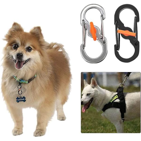 Karabiner i stål Rustfritt stål S Karabiner S-formet nøkkelringkrok med lås for små ryggsekker nøkler eller hundelapper for hjem utendørs fotturer fiske