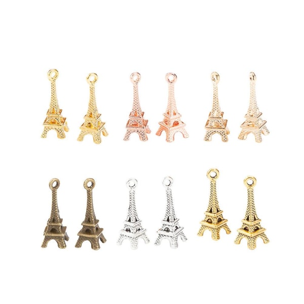 60 stk Armbånd Nøkkelring Vedheng Forsyninger Fargerike Eiffeltårnet Charm Eiffeltårnet Vedheng Armbånd Charm Eiffeltårnet Nøkkelring 2.2 * 0.8 * 0.8cm 2.2*0.8*0.8cm