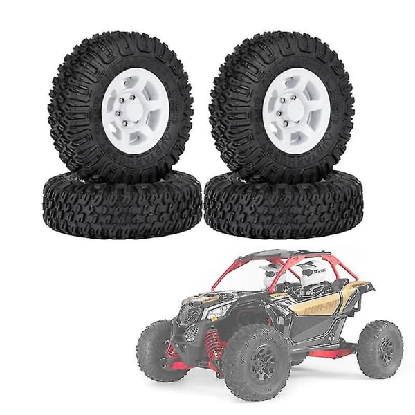 4 st 85mm 1.55 tum Beadlock Hjulfälgar Däck Set Kompatibel Med 1/10 Rc Crawler Bil Axial Yeti Jr Rc4wd D90 T