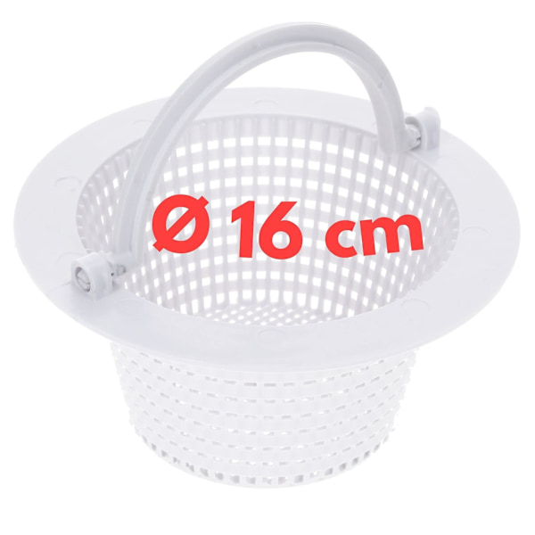 Skimmerkorg, 16 cm ersättningskorg för standardskimmerpool, förfilter med T-handtag för enkel borttagning