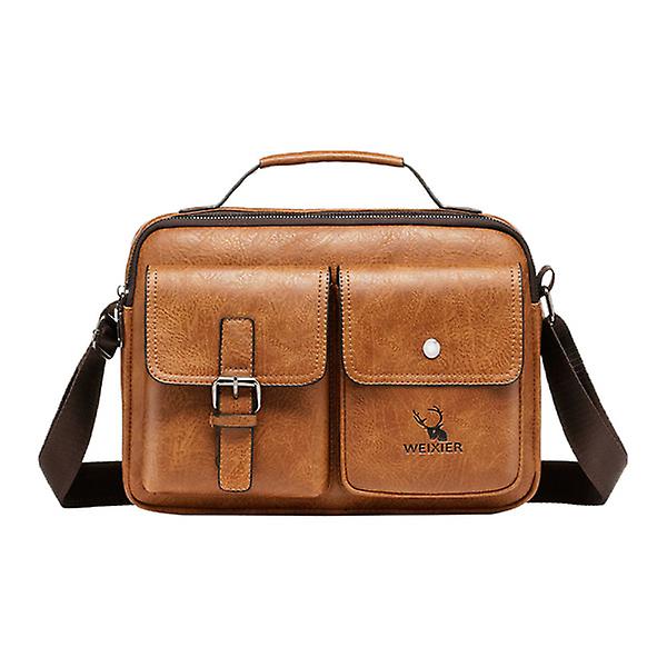 Men's Shoulder Bag Large Capacity Horizontal Style Single-shoulder Bag HandbagLight Brown28X20cm