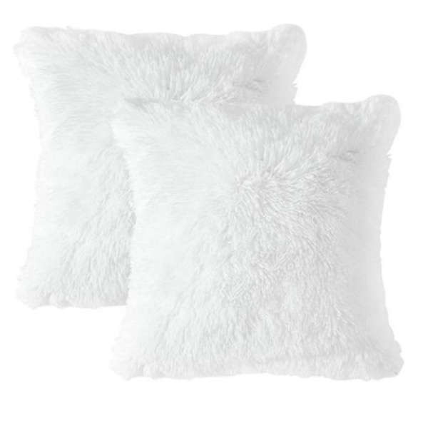 2 stycken fluffiga kuddfodral, kvadratisk konstpälskudde mjuk konstpäls kastkuddfodral fluffig päls pälskudde dekorativ dekorativ dekorativ