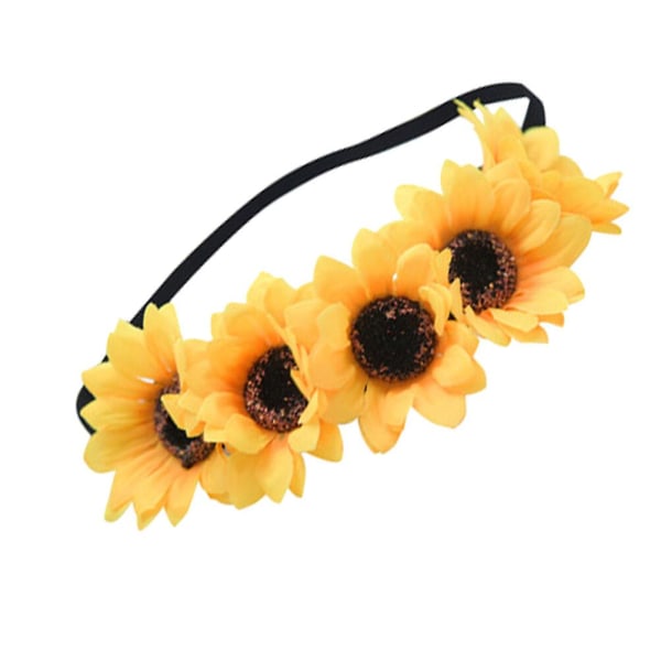 Jente Hodebånd Solsikke Hårbånd Blomster Halo Blomsterkranser Jenter Solsikke Hårtilbehør Bryllup Yellow 23*7*2cm