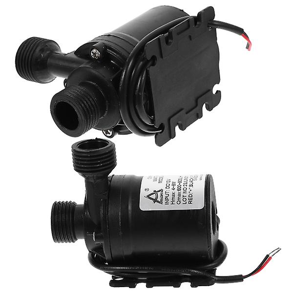 2 st DC 12V Borstlös Nedsänkbar Vattenpump 800l/h 5m för Fontän Pool Solcirkulationssystem Black M