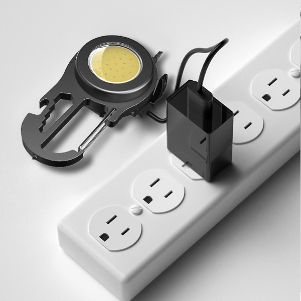 Bærbar Multifunktionel Cob Flood Light, udendørs Genopladelig Nøgleringslygte, mini Lommelygte