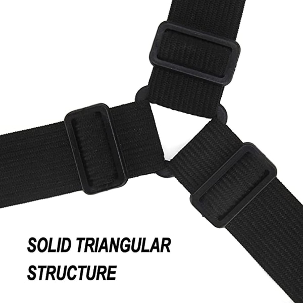 4 Styk Justerbare Elastiske Sengelinnedklemmer Trekant, Justerbar Sengelinnedklemme Rem Justerbar Sengelinnedholder Til Sengelinned, Sofa Og Mere 4stk Sort