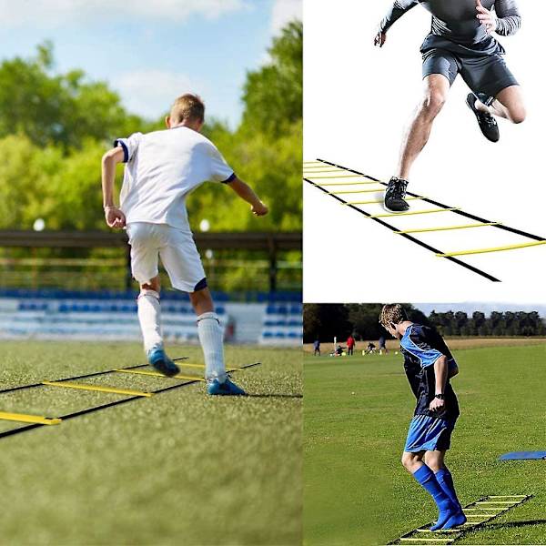 Agility Ladder Justerbar Agility Ladder Hastighedstræningsudstyr 10 Ringe Med Bærepose Ideel Til Øvelser, Koordination Og Atletiske Færdigheder Ex