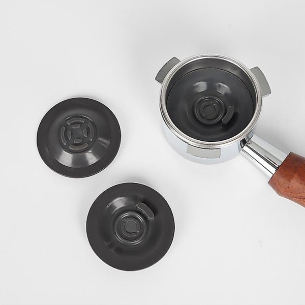 Backflush-rengjøringsskive, rensesett-skive for espressomaskiner kompatibel med rengjøringstabletter 54 mm (1 stk, svart)