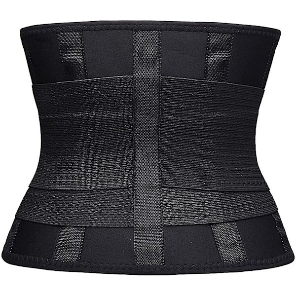 Taljestøttebælte, justerbar Sport Taljetrimmer, slankende Body Shaper Bælte Til Kvinder Mænd SortXL XL