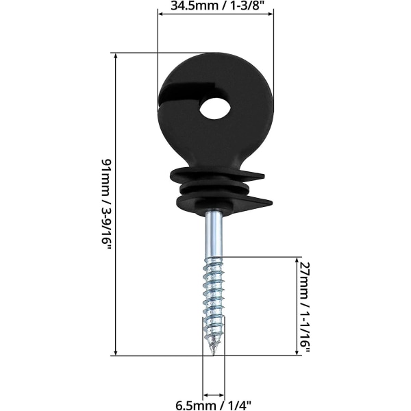 Electric Fencing Ring Insulators, Wire Mesh Ring Insulator, Wooden Post Insulator Screw-in, For Ropes, Wires And Strands (7pcs)