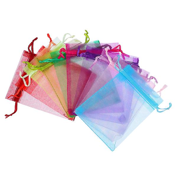 100 stk Organza Gaveposer Organza Gaveæsker Lavendelposer Små Punge Smykker Tilfældig Farve Random Color