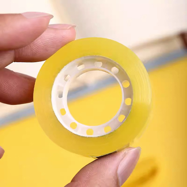 Kompakt Transparent Tejp, 6 Rullar Högviskös Transparent Presentpapperstejp, Klar Glansig Tejp Rullar Smidigt, Extra Starkt Lim