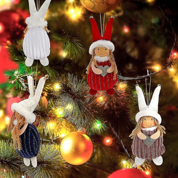 Christmas Angel Doll Ornaments Julepynt Hengende Plysj Angel Anheng Mini Leke Søt Dukke