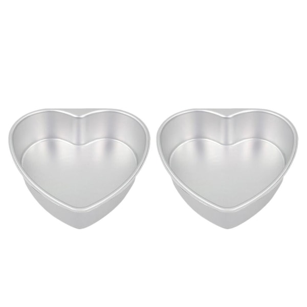 2 Pcs Practical Cake Making Molds Aluminium Alloy Cake Molds Cheese MoldsSilver10.2x10.2cm