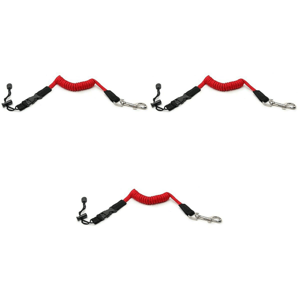 3 stk Elastisk Kajak Kano Padle Leash Sikkerhedsbåd Fiskerstang Stang Spiralformet Snøretov (tilfældig 3pcs