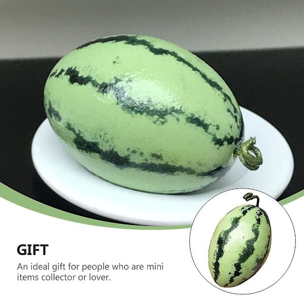 1 st Mini Vattenmelon Modell Simulerings Vattenmelon Dekoration Miniatyr Scen Prop Vattenmelon 2x1.5cm Watermelon 2x1.5cm