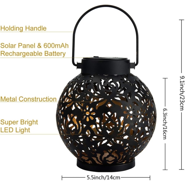 2 Pak Udendørs Solcelledrevne Hængende Lanternelys Dekorative Julelys til Have Terrassegård Have og Bordplade