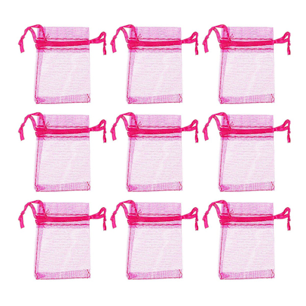 100 stk Klart Organiseringsposer Mesh Sachet Pose Bryllup Organza Poser Perler Oppbevaringspose Dessert Emballasjepose Rosy7X5CM Rosy 7X5CM