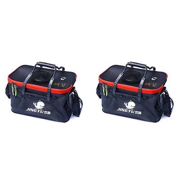 2 st Tjocka EVA Vikbara Fiskehinkar Levande Fisk Vattentank Bärbar Utomhus Camping Vandring Hink Wi 2pcs