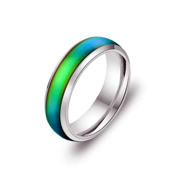 5 STK Rustfritt stål Temperatur Sensative Farge Endring Wedding Band Mood Ring