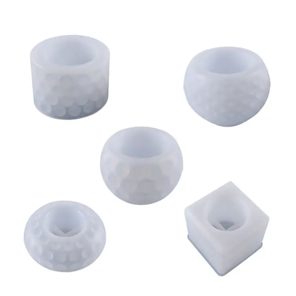 Tealight-lysstøpeformer i harpiks, 5 stk kuleformede lysstøpeformer, krystallkule/kuler i epoksyharpiks for DIY middags- og kaffebord