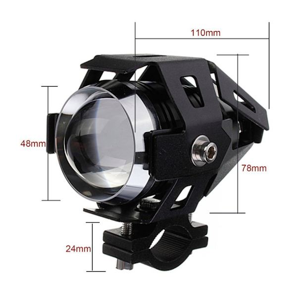 Elektrisk Motorcykel Bil Lys Laser Kanon U5/U7 Angel Eye Pedalcykel Modificeret LED Forlygte Sort
