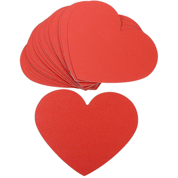 40 stk Hjerteformede Kort Valentinsgavekort Blanke Hjerteformede Kort Hjertepapirudskæring Rød 15X12CM Red 15X12CM