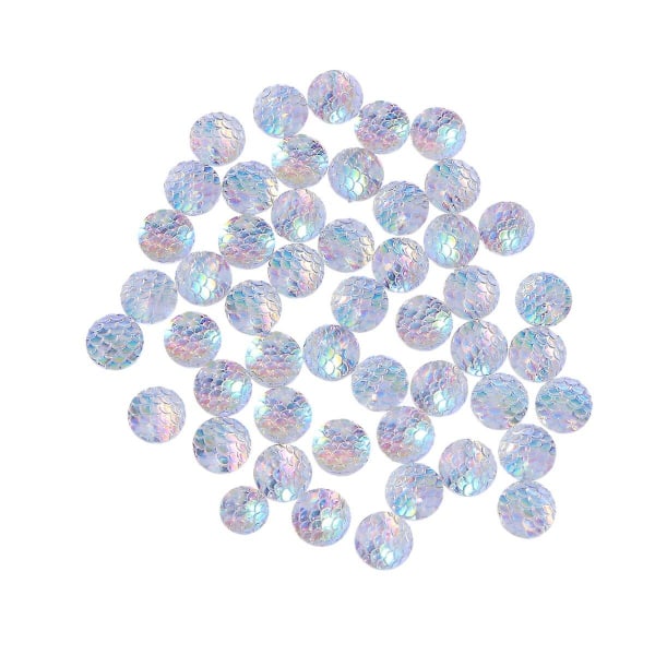 50 st 12 mm Polymer Lera Solid Ab Färg Rund Diamant Harts Rhinestone Lösa pärlor Gör själv smycken Access White